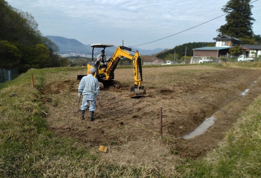 4月14日　寺の圃場 干田堀